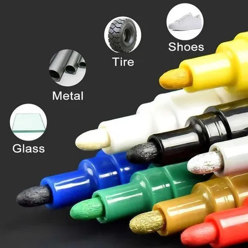 UniMarkerz Multipurpose Waterproof Tire Paint Pen (Set of 12 Pens)