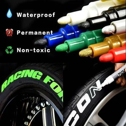 UniMarkerz Multipurpose Waterproof Tire Paint Pen (Set of 12 Pens)