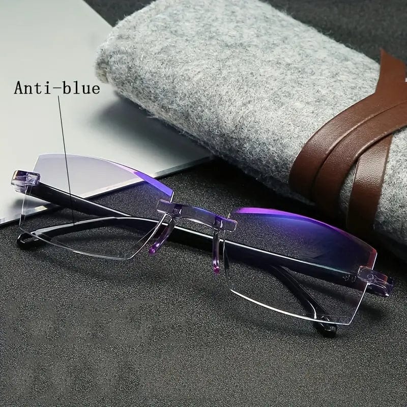 2-in-1 Smart Reading Glasses | Uv Protection Glasses Rimless Blue Lens Filter Glasses 2-in-1 Smart Reading Glasses