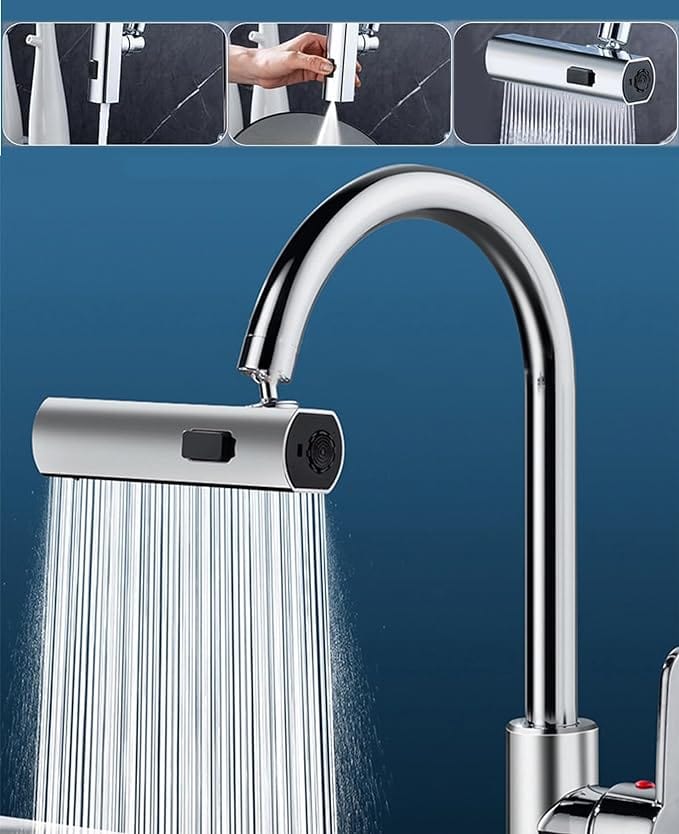 3-in-1 Waterfall Kitchen Faucet | Kitchen Sink Tap Faucets Waterfall Extender For Kitchen Sink Large Size 3 in 1 Waterfall Kitchen Faucet