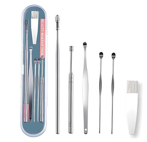 6-Piece Stainless Steel Ear Wax Removal Kit | Ear Cleaning Dust Removal Removing Ear Wax Clean Clean Removal Kit 6 Pieces Stainless Steel Ear Wax Removal Kit