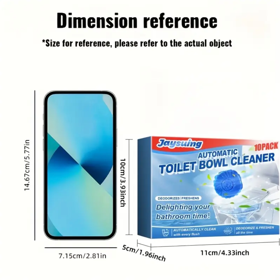 Blue Bubble Toilet Cleaner (Buy 1 Get 2 Free) | Toilet Cleaner Bathroom Cleaning Tablets Washroom Cleanliness - Blue Bubble Toilet Cleaner (Pack of 10)