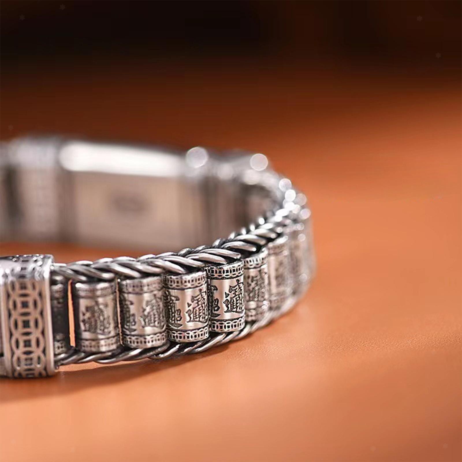 Buddhist Prayer Silver Wheel Bracelet | Buddhist Prayer Silver Wheel Bracelet Buddhist Prayer Silver Wheel Bracelet