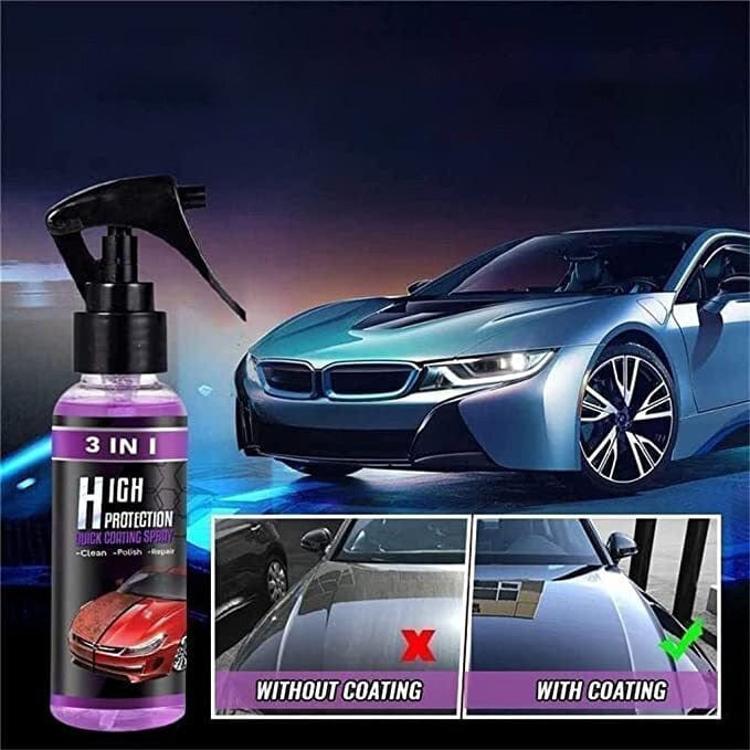 Ceramic Coating Wax Car Paint Protection Hydrophobic Spray 3-in-1 Car Coating Spray 3-in-1 Car Coating Spray (Pack of 2)