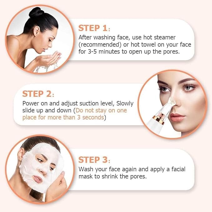 ClearSuctionix | Blackhead Remover Suction Machine Blackheads Removing Tool ClearSuctionix 6 In 1 Black & Whitehead Remover