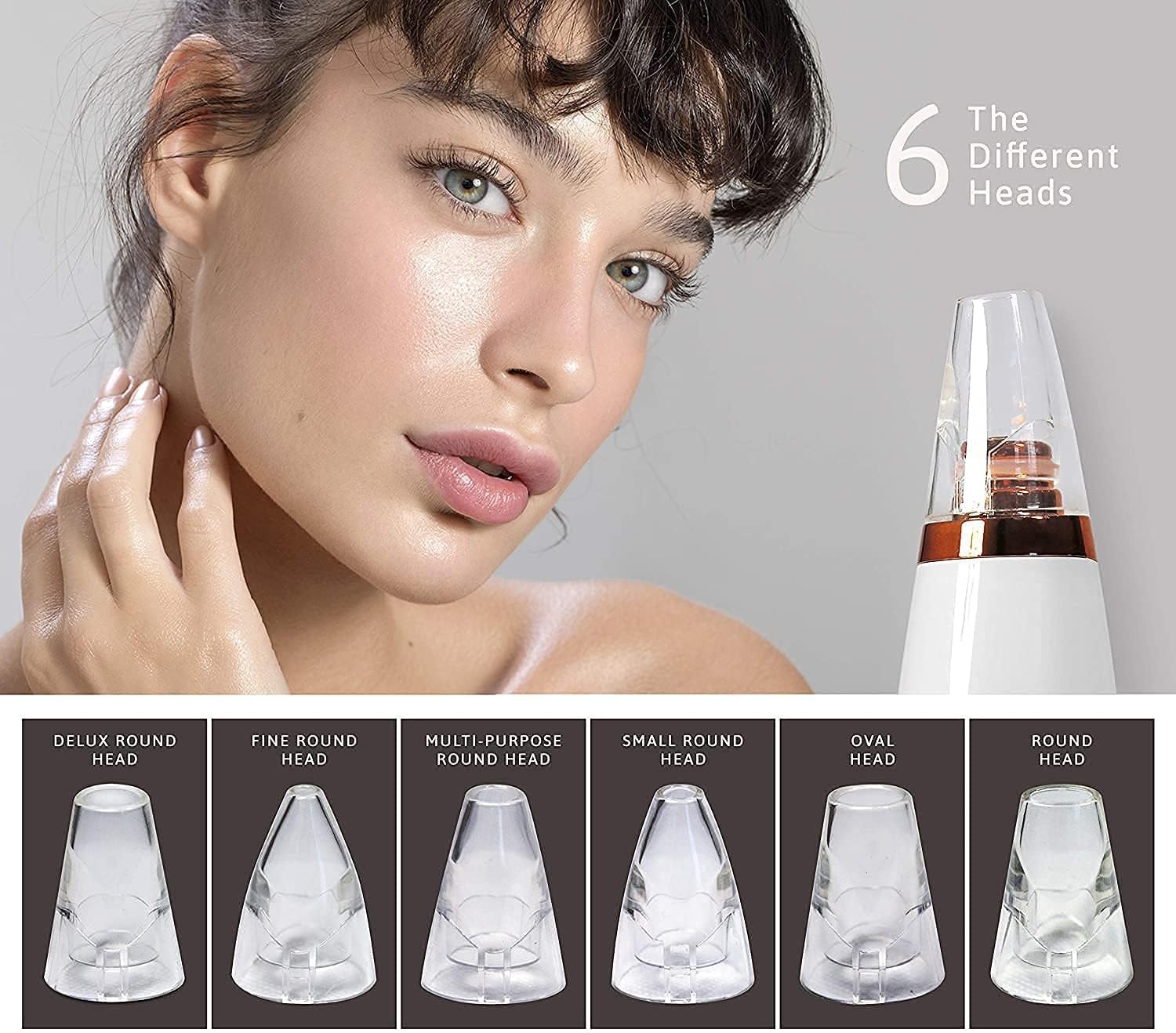ClearSuctionix | Blackhead Remover Suction Machine Blackheads Removing Tool ClearSuctionix 6 In 1 Black & Whitehead Remover