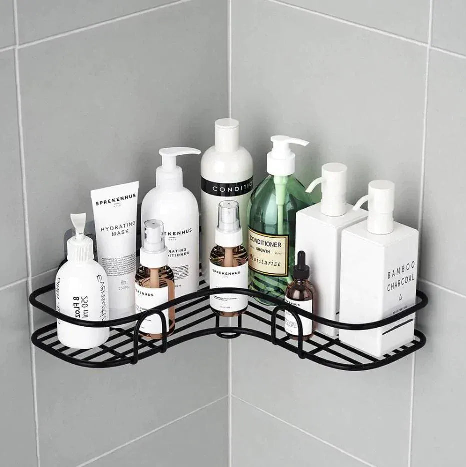 Cornerix™ | Storage Rack Bathroom Corner Shelf Steel Rack Shelves Cornerix™Self Adhesive Metal Corner Storage Rack