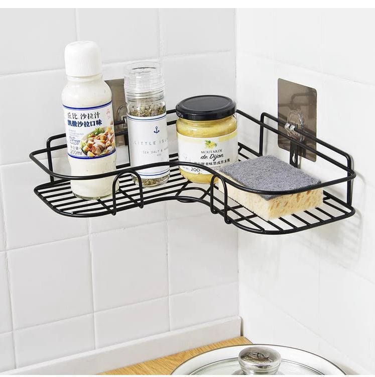 Cornerix™ | Storage Rack Bathroom Corner Shelf Steel Rack Shelves Cornerix™Self Adhesive Metal Corner Storage Rack