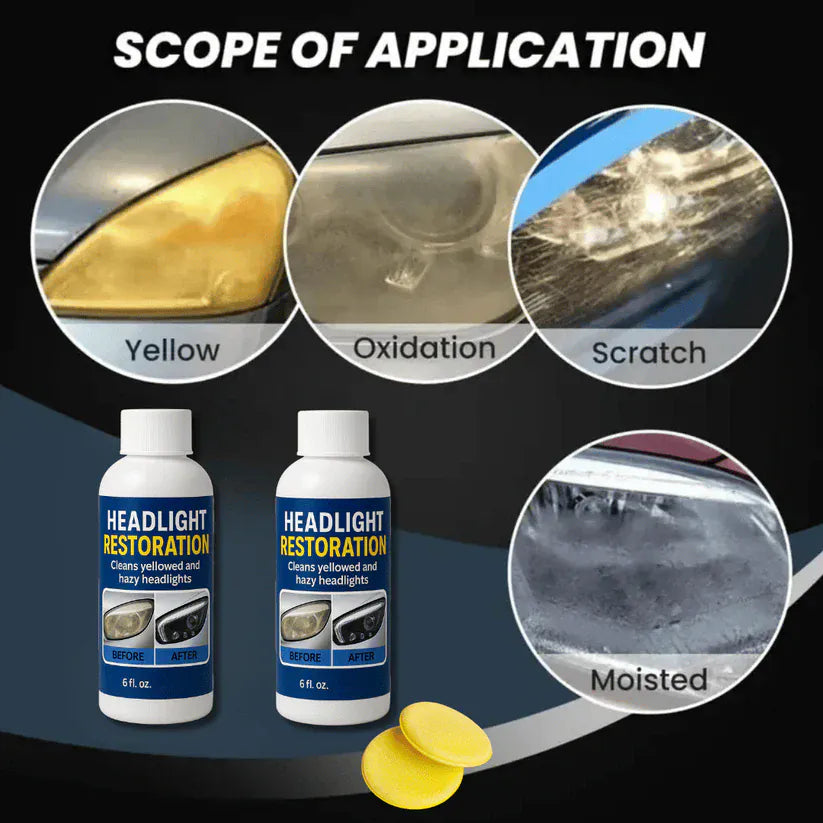 Headlight Restoration Fluid | Blur/Scratch Remover Kit | Buy 1, Get 1 Free Headlight Restoration Fluid | Blur/Scratch Remover Kit | Buy 1, Get 1 Free