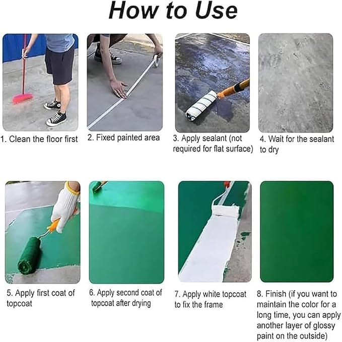 InstaCoatzy™ (Pack of 2) | Floor Paint Epoxy Coating Floor Color Waterproof Floor Coating InstaCoatzy™ Waterproof Floor Paint 300 ml + 300 ml (Pack of 2)