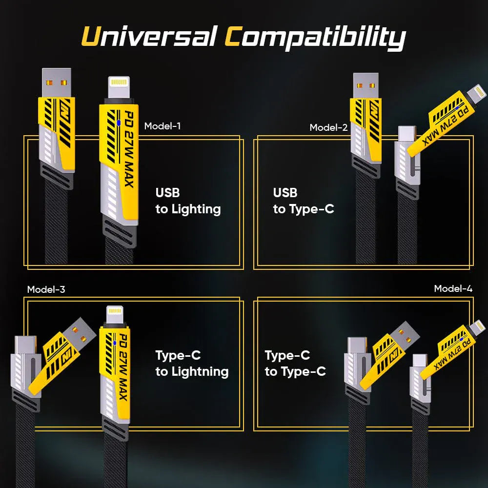 Unitechxo™ | Data Cable Charging Type C Iphone Charger Fast Charger Cables Unitechxo™ 4 in 1 Fast Charging Data Cable