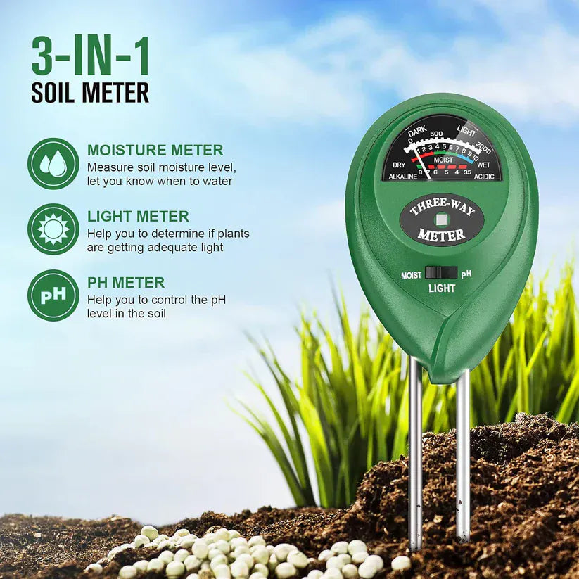 VitaSoilzy™| Soil Moisture Sensor Test Meter Samples Health Moisture Tester VitaSoilzy™ 3-in-1 Soil Test Meter