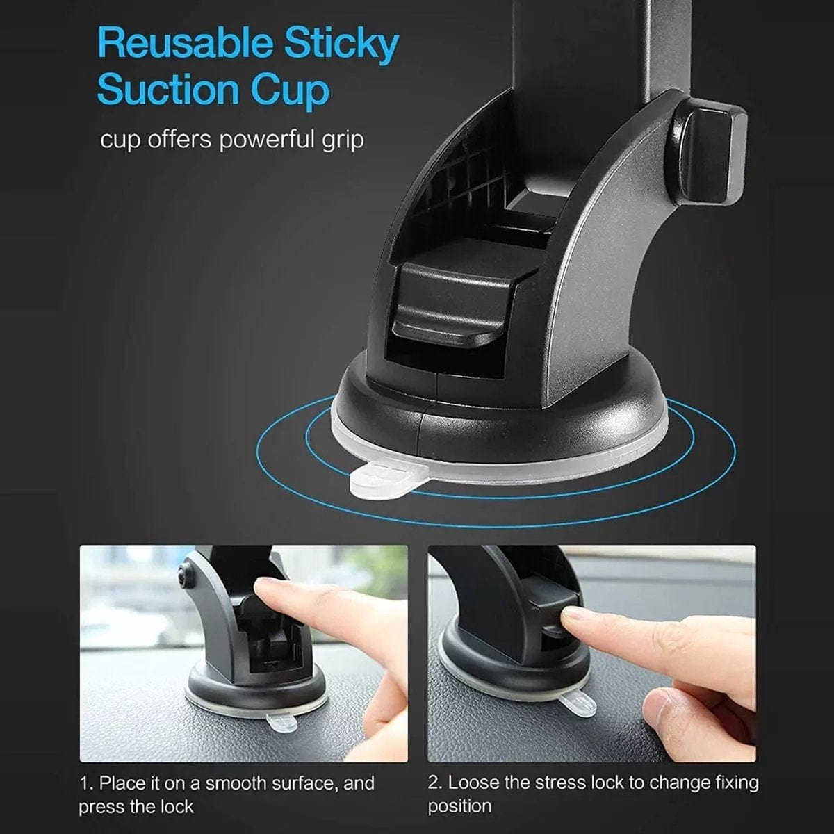 Adjustable Car Phone Holder With Suction Cup | Mobile Holder For Car Phone Holding Car Stand Dashboard Mobile Holder Adjustable Car Phone Holder With Suction Cup