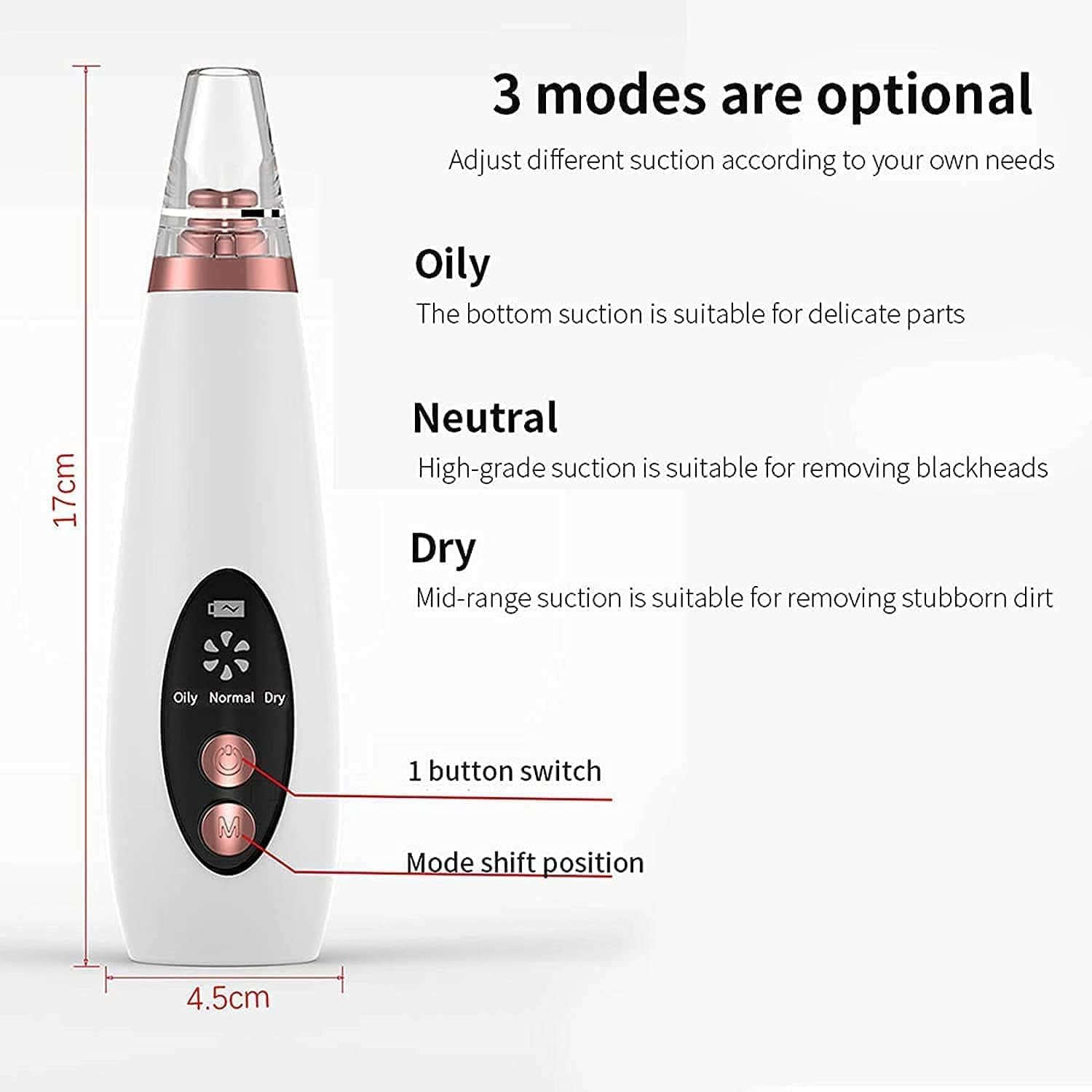 ClearSuctionix | Blackhead Remover Suction Machine Blackheads Removing Tool ClearSuctionix 6 In 1 Black & Whitehead Remover