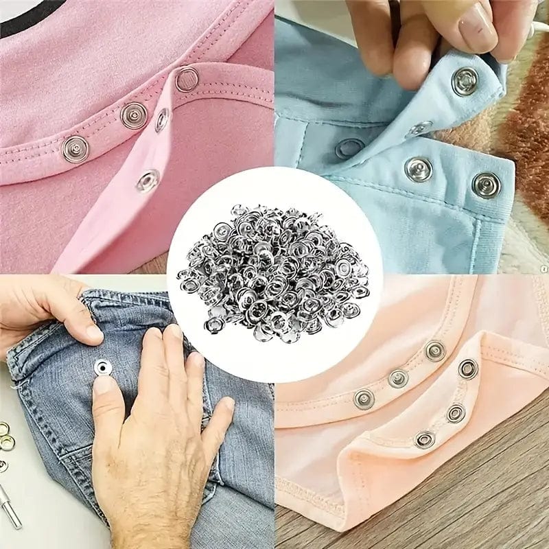 Snap Fastener Buttons Plastic Clips Tool Stud Set Buttons  - Press Stud Kit Snap Button Kit